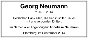 Anzeige  Georg Neumann  Lippische Landes-Zeitung