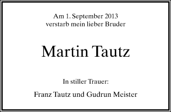 Anzeige  Martin Tautz  Lippische Landes-Zeitung