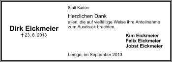 Anzeige  Dirk Eickmeier  Lippische Landes-Zeitung
