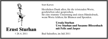 Anzeige  Ernst Sturhan  Lippische Landes-Zeitung