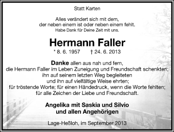 Anzeige  Hermann Faller  Lippische Landes-Zeitung