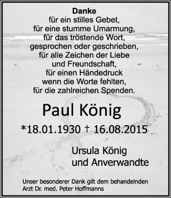 Anzeige  Paul König  Lippische Landes-Zeitung