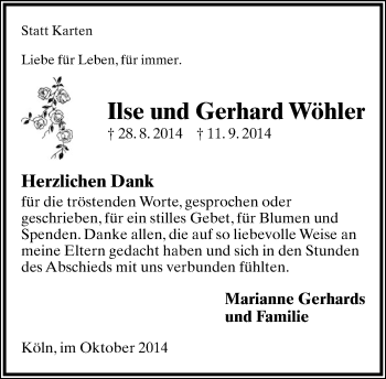 Anzeige  Gerhard Wöhler  Lippische Landes-Zeitung
