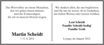 Anzeige  Martin Scheidt  Lippische Landes-Zeitung