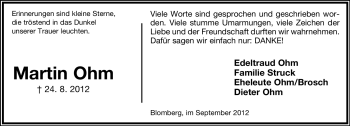 Anzeige  Martin Ohm  Lippische Landes-Zeitung