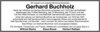 Anzeige  Gerhard Buchholz  Lippische Landes-Zeitung