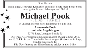Anzeige  Michael Pook  Lippische Landes-Zeitung