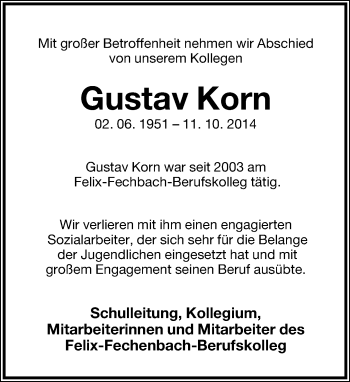 Anzeige  Gustav Korn  Lippische Landes-Zeitung