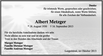Anzeige  Albert Metzger  Lippische Landes-Zeitung