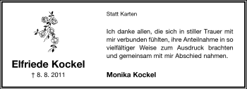 Anzeige  Elfriede Kockel  Lippische Landes-Zeitung