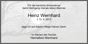 Anzeige  Heinz Wernhard  Lippische Landes-Zeitung