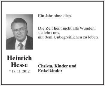 Anzeige  Heinrich Hesse  Lippische Landes-Zeitung