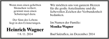 Anzeige  Heinrich  Wagner  Lippische Landes-Zeitung