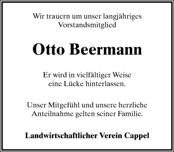 Anzeige  Otto Beermann  Lippische Landes-Zeitung