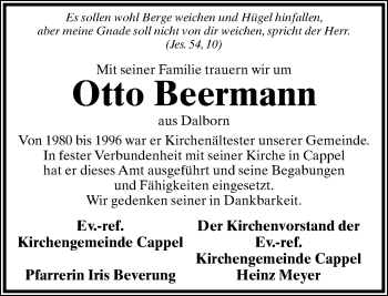 Anzeige  Otto Beermann  Lippische Landes-Zeitung