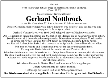 Anzeige  Gerhard Nottbrock  Lippische Landes-Zeitung