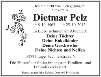 Anzeige  Maria Piasecki  Lippische Landes-Zeitung