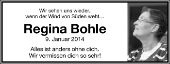 Anzeige  Regina Bohle  Lippische Landes-Zeitung