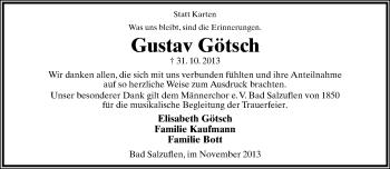 Anzeige  Gustav Götsch  Lippische Landes-Zeitung