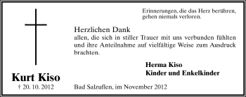 Anzeige  Kurt Kiso  Lippische Landes-Zeitung