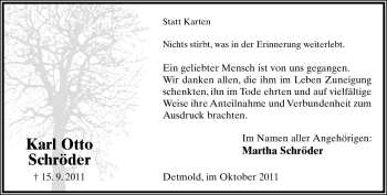 Anzeige  Karl Otto Schröder  Lippische Landes-Zeitung