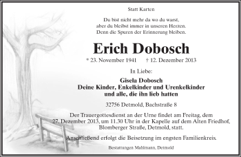 Anzeige  Erich Dobosch  Lippische Landes-Zeitung