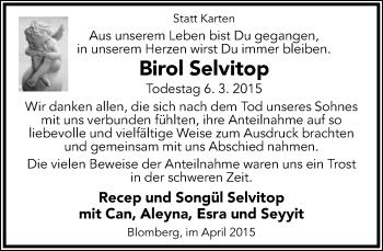 Anzeige  Birol Selvitop  Lippische Landes-Zeitung