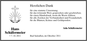 Anzeige  Hans Schäfermeier  Lippische Landes-Zeitung