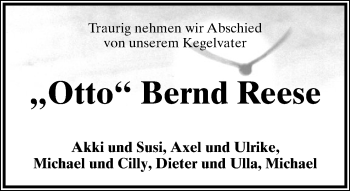 Anzeige  Bernd Reese  Lippische Landes-Zeitung