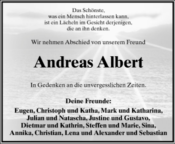 Anzeige  Andreas Albert  Lippische Landes-Zeitung