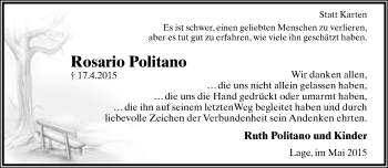 Anzeige  Rosario Politano  Lippische Landes-Zeitung