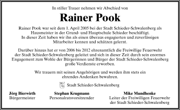 Anzeige  Rainer Pook  Lippische Landes-Zeitung