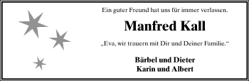 Anzeige  Manfred Kall  Lippische Landes-Zeitung