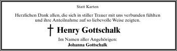 Anzeige  Henry Gottschalk  Lippische Landes-Zeitung