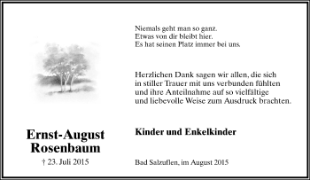 Anzeige  Ernst-August Rosenbaum  Lippische Landes-Zeitung