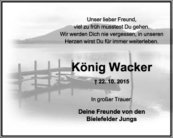Anzeige  König Wacker  Lippische Landes-Zeitung