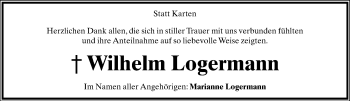 Anzeige  Wilhelm Logermann  Lippische Landes-Zeitung