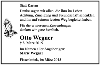 Anzeige  Otto Wegner  Lippische Landes-Zeitung