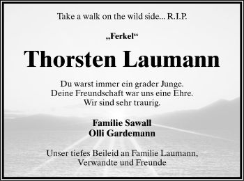 Anzeige  Thorsten Laumann  Lippische Landes-Zeitung