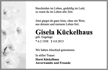Anzeige  Gisela Kückelhaus  Lippische Landes-Zeitung