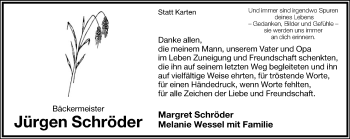 Anzeige  Jürgen Schröder  Lippische Landes-Zeitung