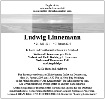 Anzeige  Ludwig Linnemann  Lippische Landes-Zeitung