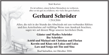 Anzeige  Gerhard Schröder  Lippische Landes-Zeitung