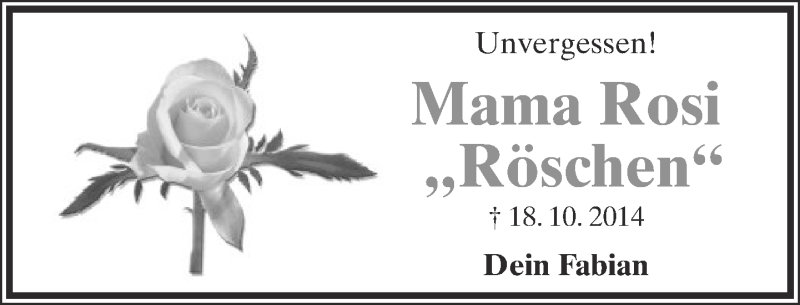  Traueranzeige für Rosemarie Schönhage vom 18.10.2016 aus Lippische Landes-Zeitung