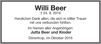 Anzeige  Wilhelm  Beer  Lippische Landes-Zeitung