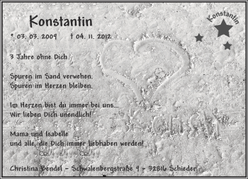 Anzeige  Konstantin   Lippische Lande-Zeitung