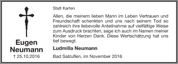 Anzeige  Eugen Neumann  Lippische Landes-Zeitung