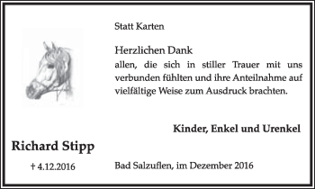 Anzeige  Richard Stipp  Lippische Landes-Zeitung