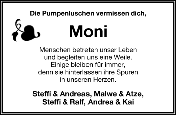 Anzeige  Monika Wallbaum  Lippische Landes-Zeitung