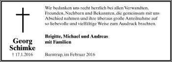 Anzeige  Georg Schimke  Lippische Landes-Zeitung